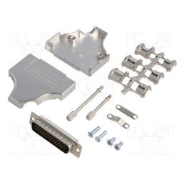 1 pcs x ENCITECH - 6355-0060-03 - D-Sub HD, PIN: 44, plug, male, angled, soldering, for cable, black