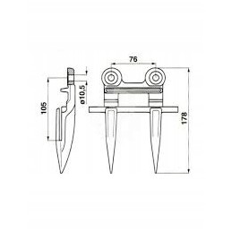 Claas Mega Medion 676235 forged double bayonet
