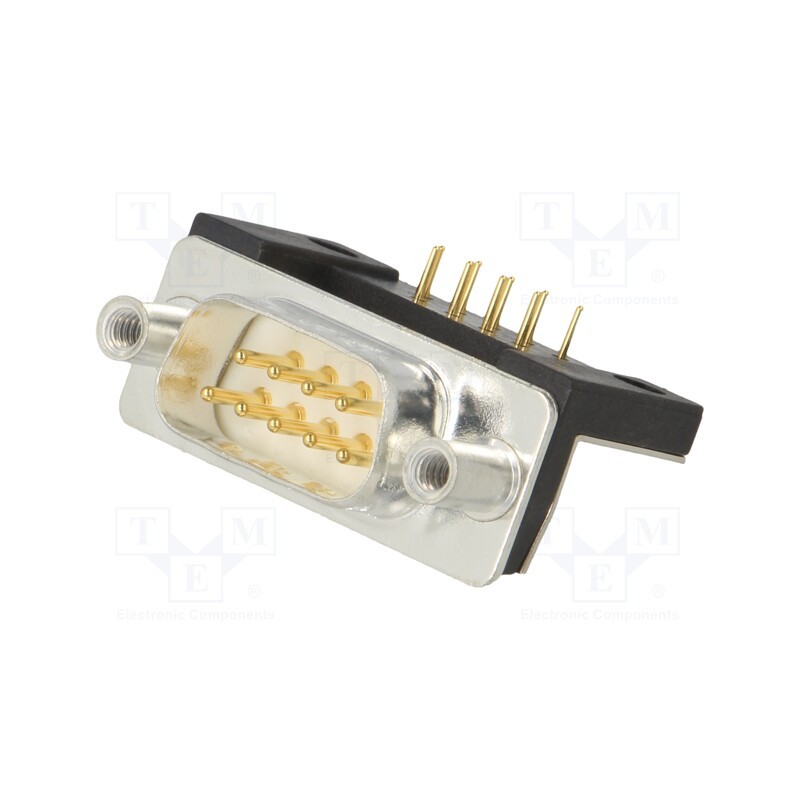 1 pcs x Deltron AG - DTS09PYC/2M66UN - D-Sub, PIN: 9, socket, male, for panel mounting,on PCBs, THT