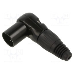 1 pcs x CLIFF - FC619304 - Plug, XLR, male, PIN: 4, angled 90°, for cable, soldering, black