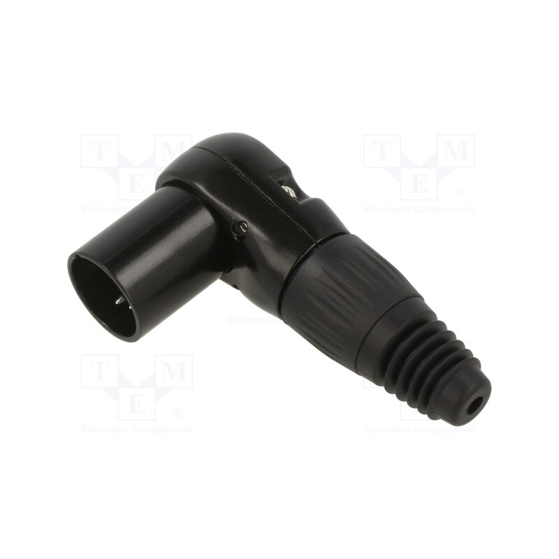 1 pcs x CLIFF - FC619304 - Plug, XLR, male, PIN: 4, angled 90°, for cable, soldering, black
