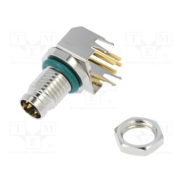 1 pcs x AMPHENOL LTW - M8AS-04PMMR-SF8001 - Connector: M8, male, PIN: 4, angled 90°, on PCBs, socket, 4A, IP68