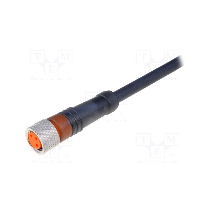 1 pcs x LUMBERG AUTOMATION - 12955 RKMV 3-224/5 M - Connector: M8, 5m, female, PIN: 3, straight, plug, PUR