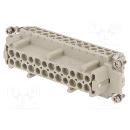 1 pcs x DEGSON ELECTRONICS - DE-024-F - Connector: HDC, contact insert, female, DE, PIN: 24, 24+PE, 16A, 500V