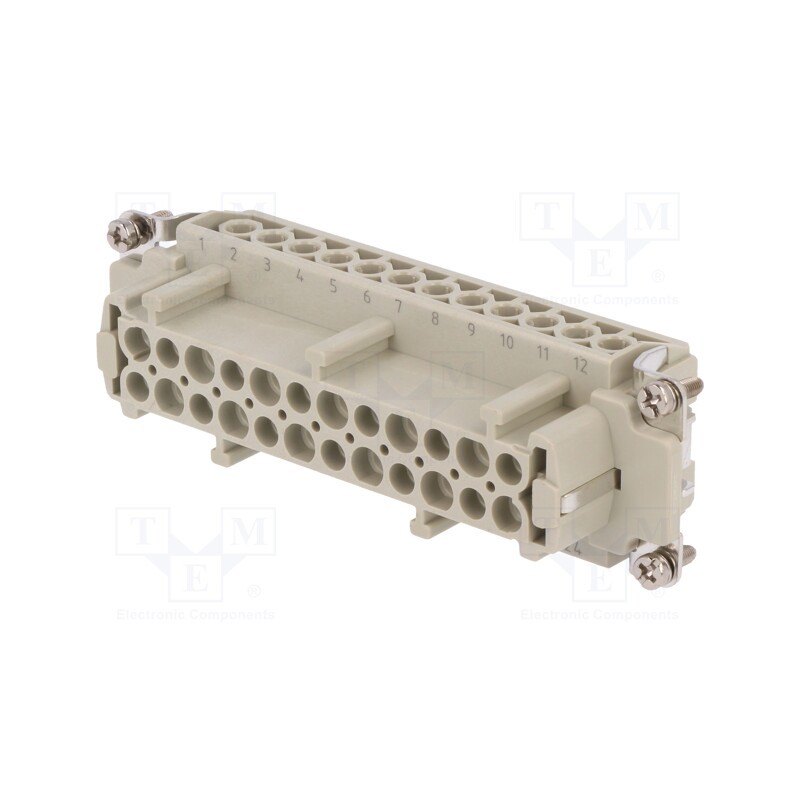 1 pcs x DEGSON ELECTRONICS - DE-024-F - Connector: HDC, contact insert, female, DE, PIN: 24, 24+PE, 16A, 500V