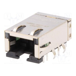 1 pcs x BEL FUSE - L834-1G1T-S7 - Socket, RJ45, PIN: 8, shielded,with LED, Layout: 8p8c, THT, angled
