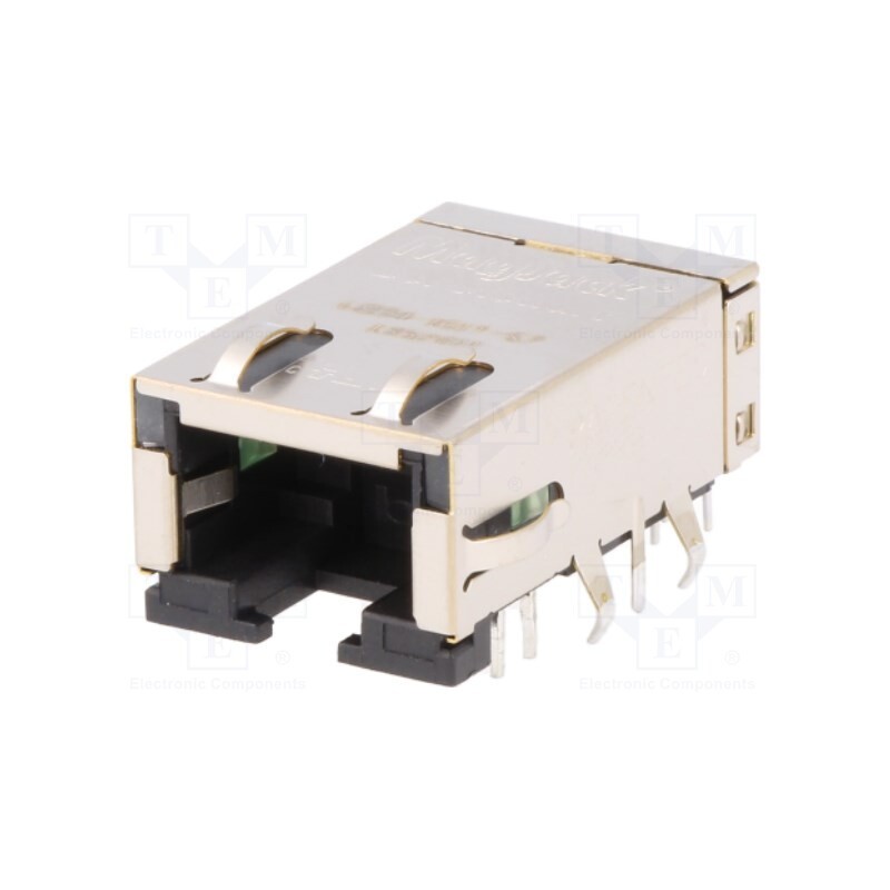 1 pcs x BEL FUSE - L834-1G1T-S7 - Socket, RJ45, PIN: 8, shielded,with LED, Layout: 8p8c, THT, angled