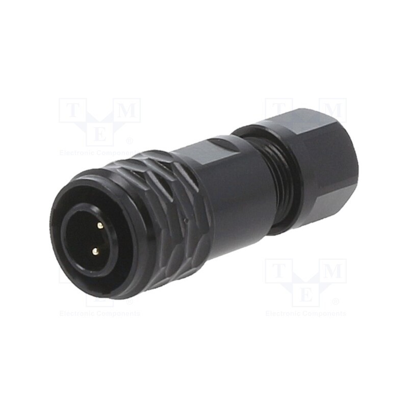 1 pcs x WEIPU - SA810/P2B - Plug, SA8, male, PIN: 2, IP67, 4÷5mm, 5A, soldering, for cable, 125V