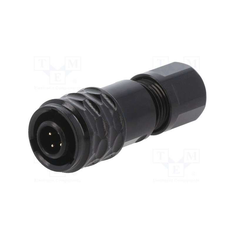 1 pcs x WEIPU - SA610/P4B - Plug, SA6, male, PIN: 4, IP67, 3.5÷4mm, 3A, soldering, for cable, 30V