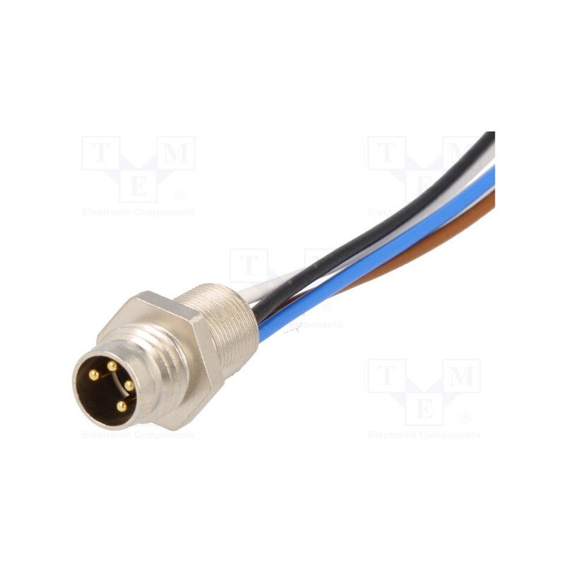 1 pcs x HIRSCHMANN - 933147001 ELST 4408 RV FM 805 - Connector: M8, 0.5m, male, PIN: 4, with leads, socket, E, 4A, IP67, 60V