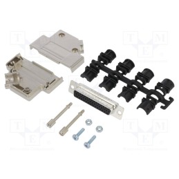 1 pcs x Amphenol Communications Solutions - L17D45PK-M-25+L77HDB44S - D-Sub HD, PIN: 44, female, angled 45°, soldering, for cabl