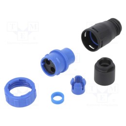 1 pcs x BULGIN - PX0410/02S/5560 - Connector: circular, plug, female, PIN: 2, w/o contacts, for cable