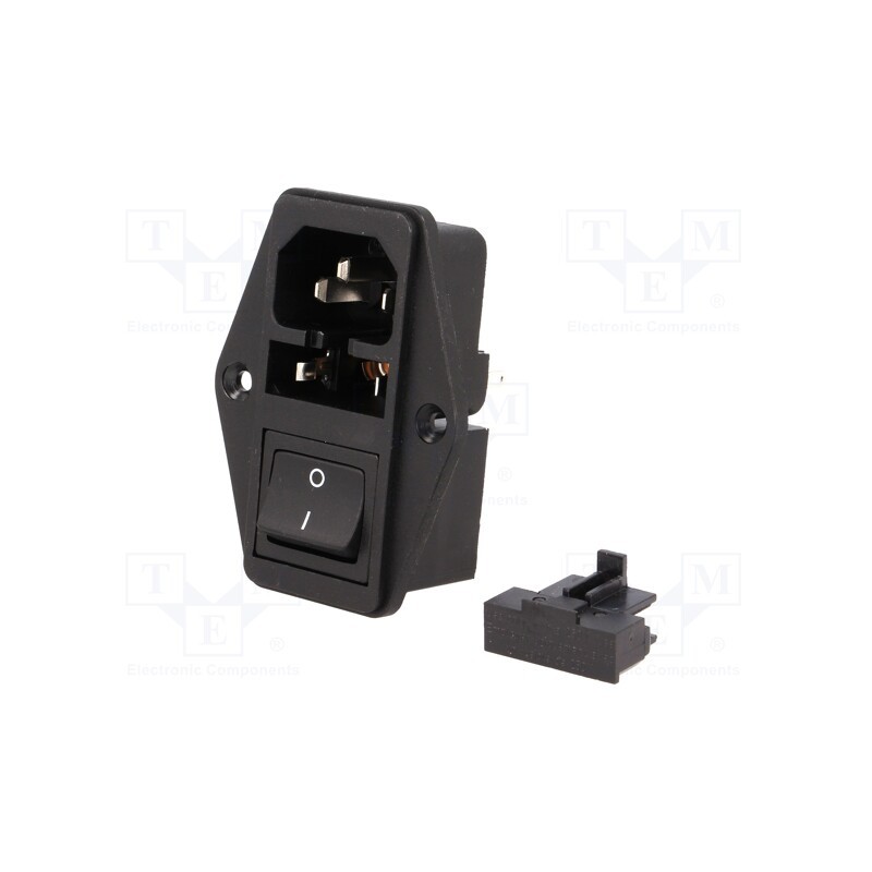 1 pcs x SCHURTER - 4304.6079 - Connector: AC supply, socket, male, 10A, IEC 60320, soldering, 250V