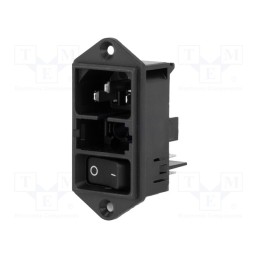 1 pcs x SCHURTER - DD11.0111.1110 - Connector: AC supply, socket, male, 10A, 250VAC, IEC 60320, C14 (E)