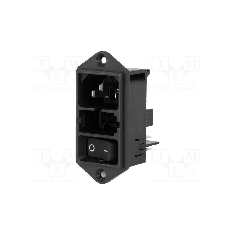 1 pcs x SCHURTER - DD11.0111.1110 - Connector: AC supply, socket, male, 10A, 250VAC, IEC 60320, C14 (E)