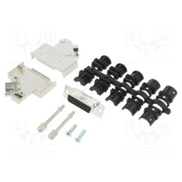 1 pcs x Amphenol Communications Solutions - L17D45ZK15+L77HDA26S - D-Sub HD, PIN: 26, female, angled 45°, soldering, for cable