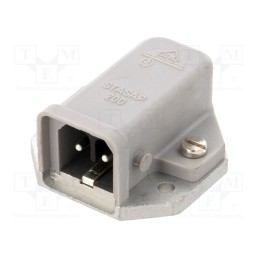 1 pcs x HIRSCHMANN - 932046106 STASAP 200 - Connector: rectangular, ST, socket, male, PIN: 2, coded, tinned, IP54