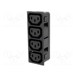 1 pcs x SCHURTER - 4752.62 - Connector: AC supply, splitter, 10A, 250VAC, IEC 60320, C13 (F)