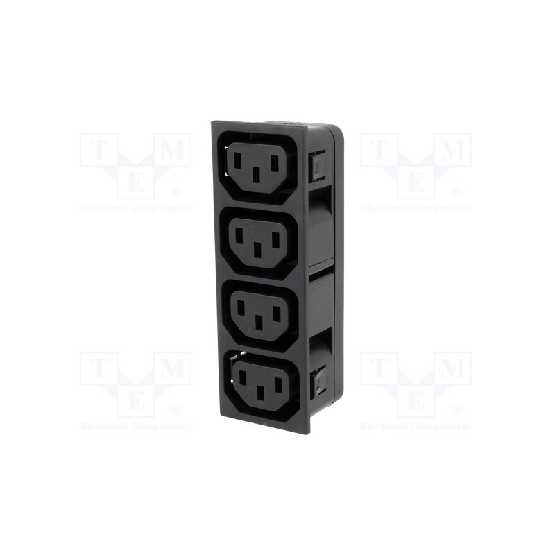 1 pcs x SCHURTER - 4752.62 - Connector: AC supply, splitter, 10A, 250VAC, IEC 60320, C13 (F)
