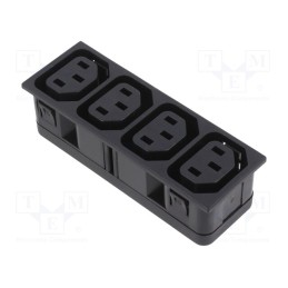 1 pcs x SCHURTER - 4752.5 - Connector: AC supply, splitter, 10A, 250VAC, IEC 60320, C13 (F)