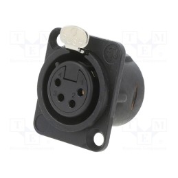1 pcs x NEUTRIK - NC4FD-L-B-1 - Socket, XLR, female, PIN: 4, straight, with push button, soldering