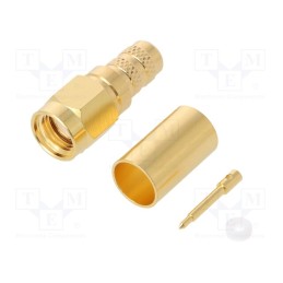 1 pcs x AMPHENOL RF - 132231 - Plug, SMA, male, straight, 50Ω, soldering,crimped, for cable, PTFE