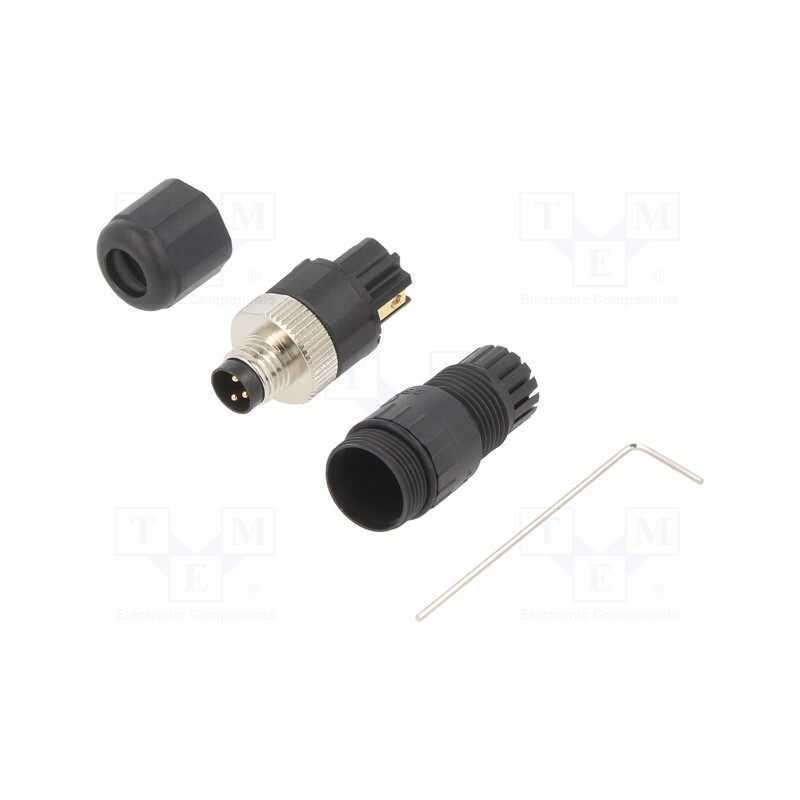1 pcs x DEGSON ELECTRONICS - PB-M8A-03P-MM-SL7001-00A(H) - Connector: M8, male, PIN: 3, straight, for cable, plug, 3A, IP65, 60V
