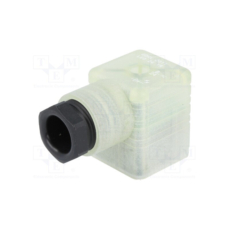 1 pcs x HIRSCHMANN - 932521002 GDML 2011 LED 24 VR SCHWARZ - Connector: valve connector, plug, form A, 18mm, female, PIN: 3, PG1