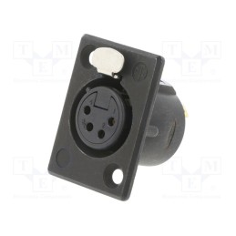 1 pcs x NEUTRIK - NC4FP-B-1 - Socket, XLR, female, PIN: 4, straight, with push button, soldering