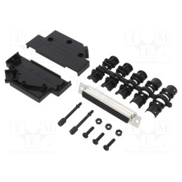 1 pcs x Amphenol Communications Solutions - L17D45PK-P-37+L77HDC62S - D-Sub HD, PIN: 62, female, angled 45°, soldering, for cabl