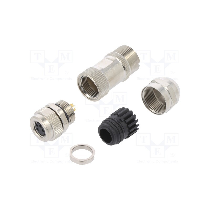 1 pcs x DEGSON ELECTRONICS - PASH-M8A-04P-FF-SL7001-00A(H) - Connector: M8, female, PIN: 4, straight, for cable, plug, 3A, 30V
