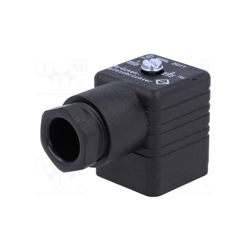 1 pcs x HIRSCHMANN - 932329100 GDML 2011 GB1 SCHWARZ - Connector: valve connector, plug, form A, 18mm, female, PIN: 3, PG11