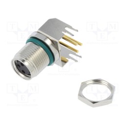 1 pcs x AMPHENOL LTW - M8AS-03PFFR-SF8001 - Connector: M8, female, PIN: 3, angled 90°, on PCBs, socket, 4A, IP68