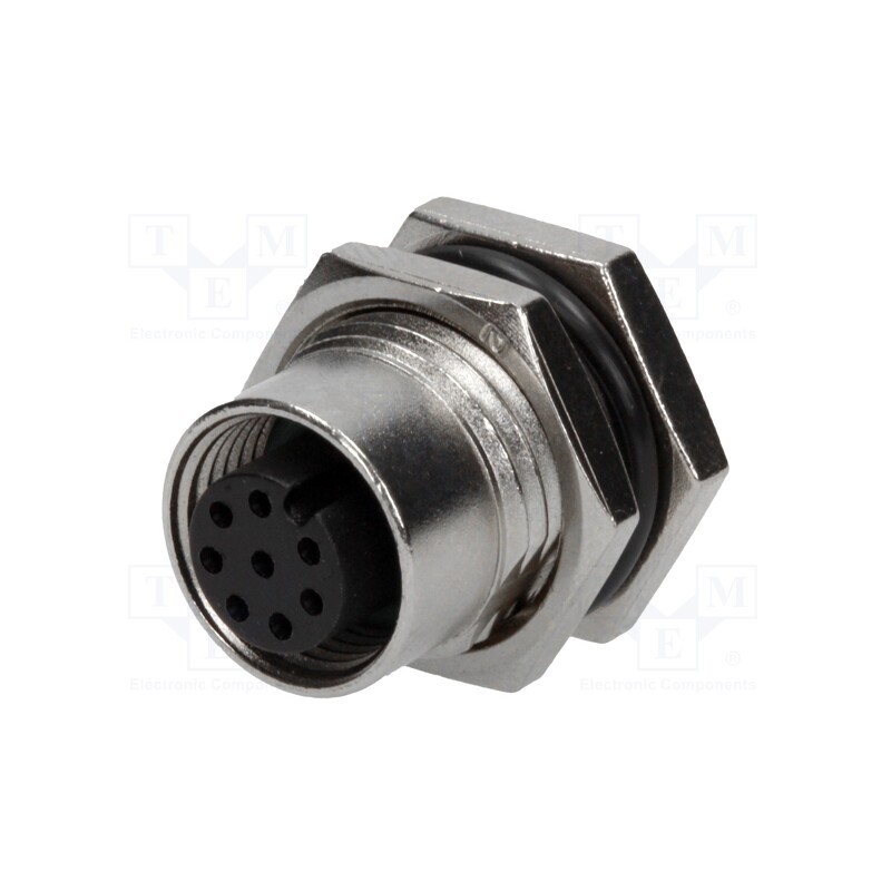 1 pcs x AMPHENOL LTW - M12A-08PFFS-SF8001 - Socket, M12, PIN: 8, female, A code-DeviceNet / CANopen, soldering