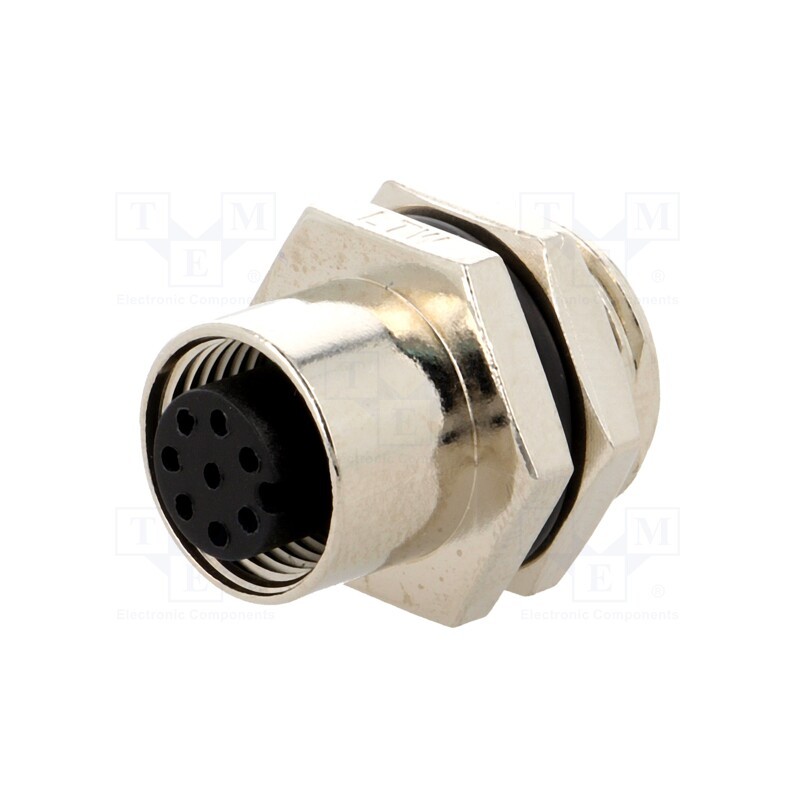 1 pcs x AMPHENOL LTW - M12A-08PFFS-SH8001 - Socket, M12, PIN: 8, female, A code-DeviceNet / CANopen, soldering