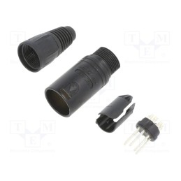 1 pcs x NEUTRIK - NC5MX-BAG - Plug, XLR, male, PIN: 5, straight, for cable, zinc die-cast, 3.5÷8mm