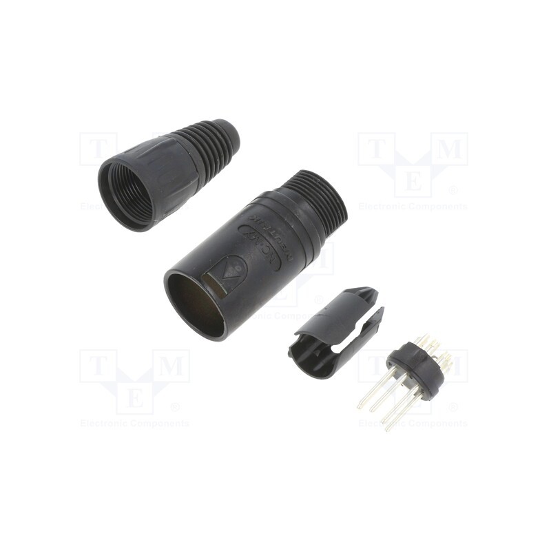 1 pcs x NEUTRIK - NC5MX-BAG - Plug, XLR, male, PIN: 5, straight, for cable, zinc die-cast, 3.5÷8mm
