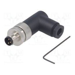 1 pcs x TE Connectivity - T4013008031-000 - Connector: M8, male, PIN: 3, angled 90°, unshielded, for cable, plug
