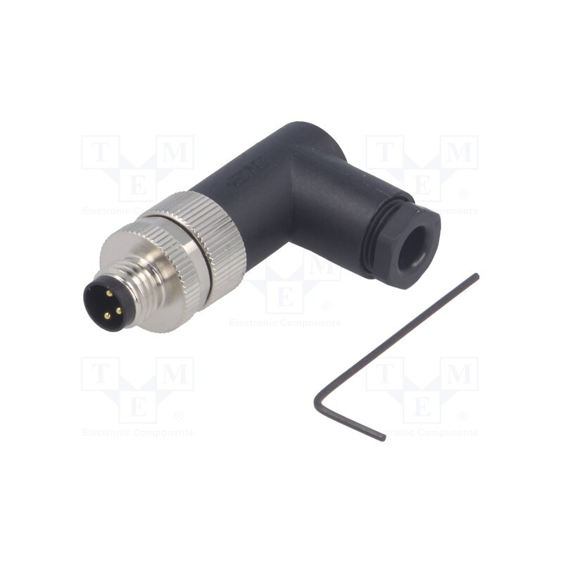 1 pcs x TE Connectivity - T4013008031-000 - Connector: M8, male, PIN: 3, angled 90°, unshielded, for cable, plug