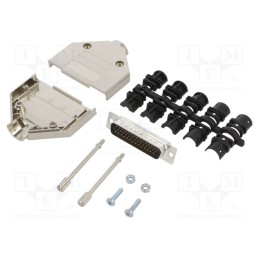 1 pcs x Amphenol Communications Solutions - L17DTPK-M-25+L717HDB44P - D-Sub HD, PIN: 44, male, straight, soldering, for cable, g