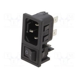 1 pcs x BULGIN - BZM27/Z0000/53C - Connector: AC supply, socket, male, 10A, 250VAC, IEC 60320, C14 (E)