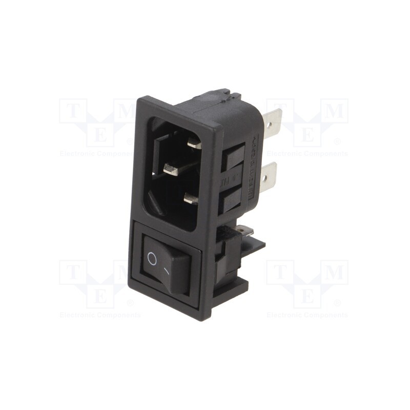 1 pcs x BULGIN - BZM27/Z0000/53C - Connector: AC supply, socket, male, 10A, 250VAC, IEC 60320, C14 (E)