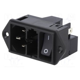 1 pcs x SCHURTER - DD11.0111.1111 - Connector: AC supply, socket, male, 10A, 250VAC, IEC 60320, C14 (E)