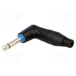 1 pcs x AMPHENOL - TM1RBJ - Plug, Jack 6,3mm, male, mono, ways: 2, angled 90°, for cable, black