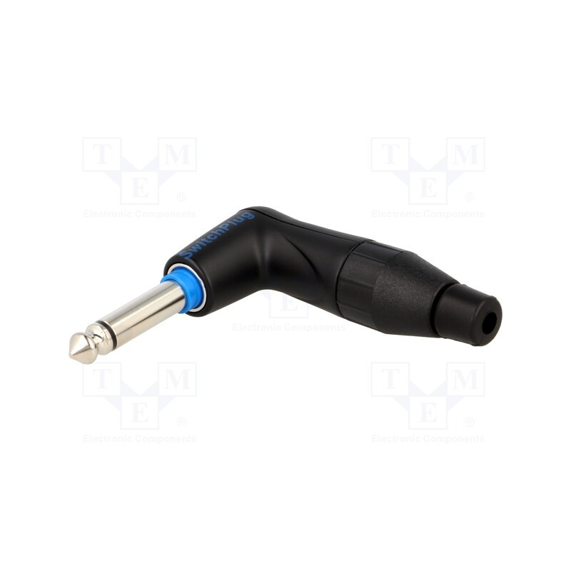 1 pcs x AMPHENOL - TM1RBJ - Plug, Jack 6,3mm, male, mono, ways: 2, angled 90°, for cable, black