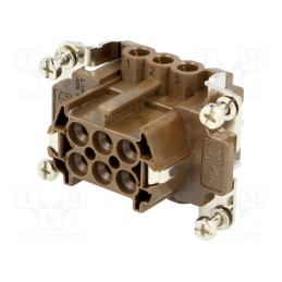 1 pcs x ILME - CNEF 06 RY - Connector: HDC, female, 180 °C, 6+PE, size 44.27, hot condition