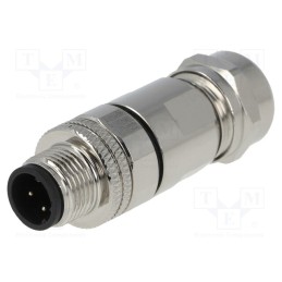 1 pcs x DEGSON ELECTRONICS - PASH-M12D-04P-MM-SL7002-00A(H) - Plug, M12, PIN: 4, male, D code-Ethernet, for cable, soldering, IP