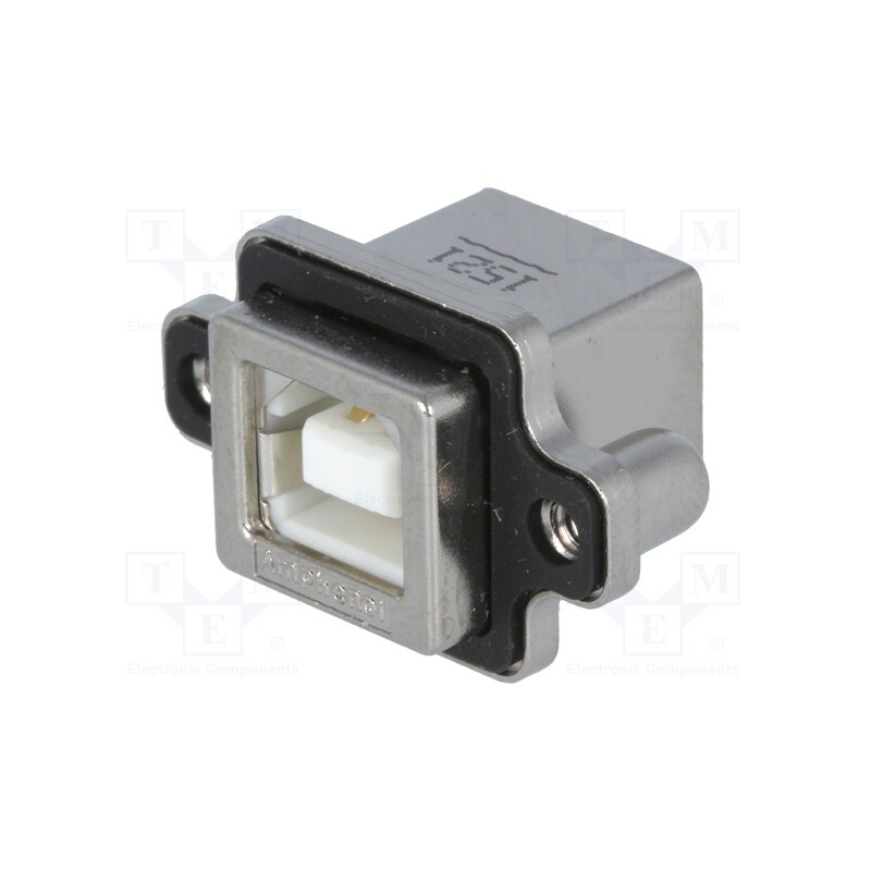 1 pcs x Amphenol Communications Solutions - MUSB-D111-30 - Socket, USB B, MUSB, for panel mounting,screw, THT, angled 90°