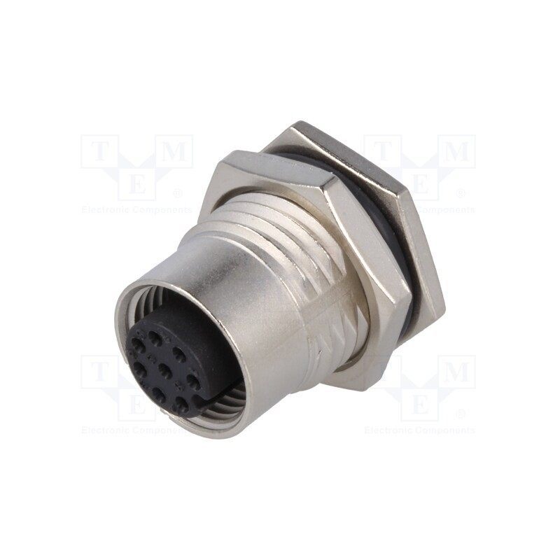 1 pcs x AMPHENOL LTW - M12A-08PFFP-SF8001 - Socket, M12, PIN: 8, female, A code-DeviceNet / CANopen, THT, 30V