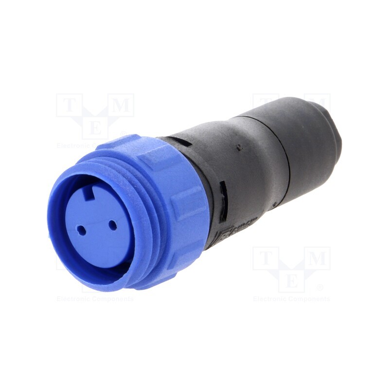 1 pcs x BULGIN - PX0411/02S/4550 - Connector: circular, plug, female, PIN: 2, w/o contacts, for cable